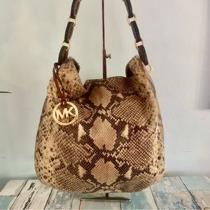 Michael Kors snake skin shoulder bag medium size